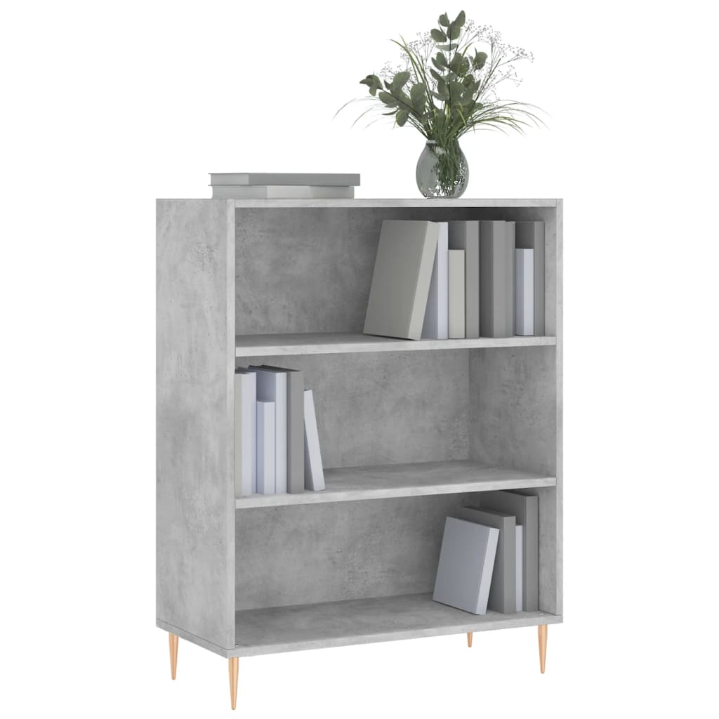 Bogreol Betongrå 69,5x32,5x90 cm Træmateriale