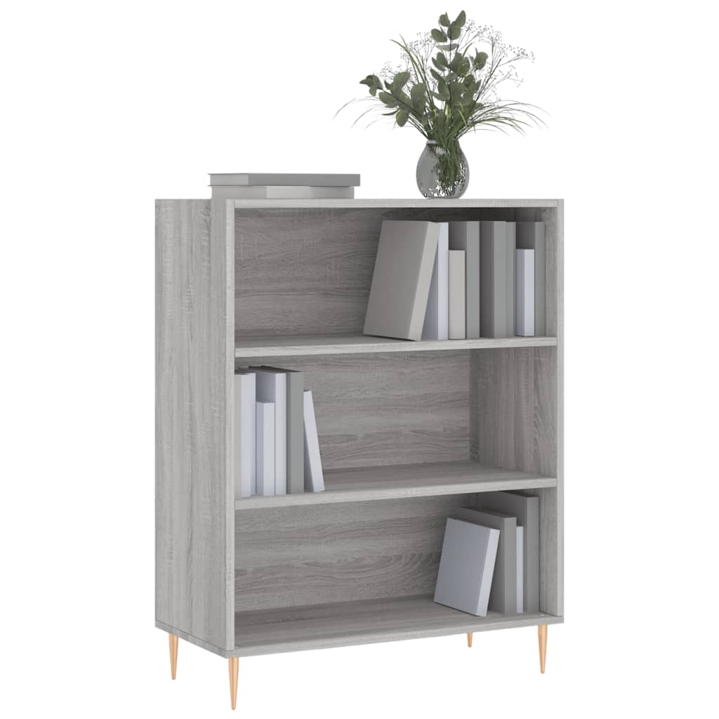 Bogreol Grå Sonoma 69,5x32,5x90 cm Træmateriale