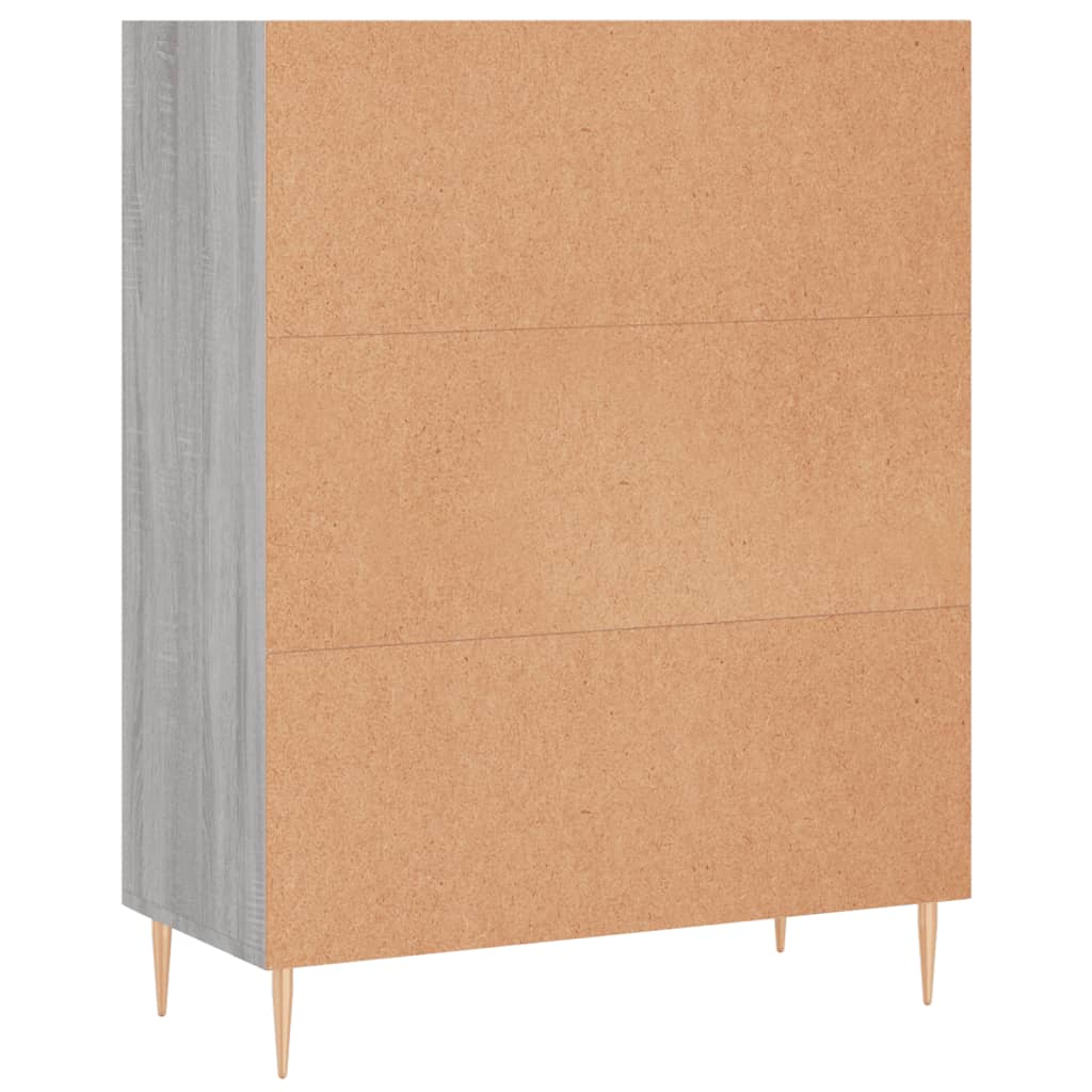 Bogreol Grå Sonoma 69,5x32,5x90 cm Træmateriale