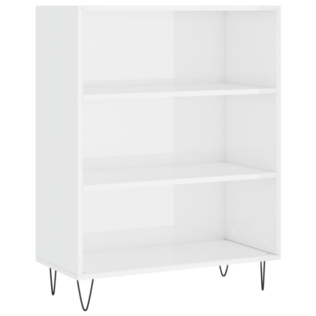 Reol Højglans Hvid 69,5x32,5x90 cm Træmateriale