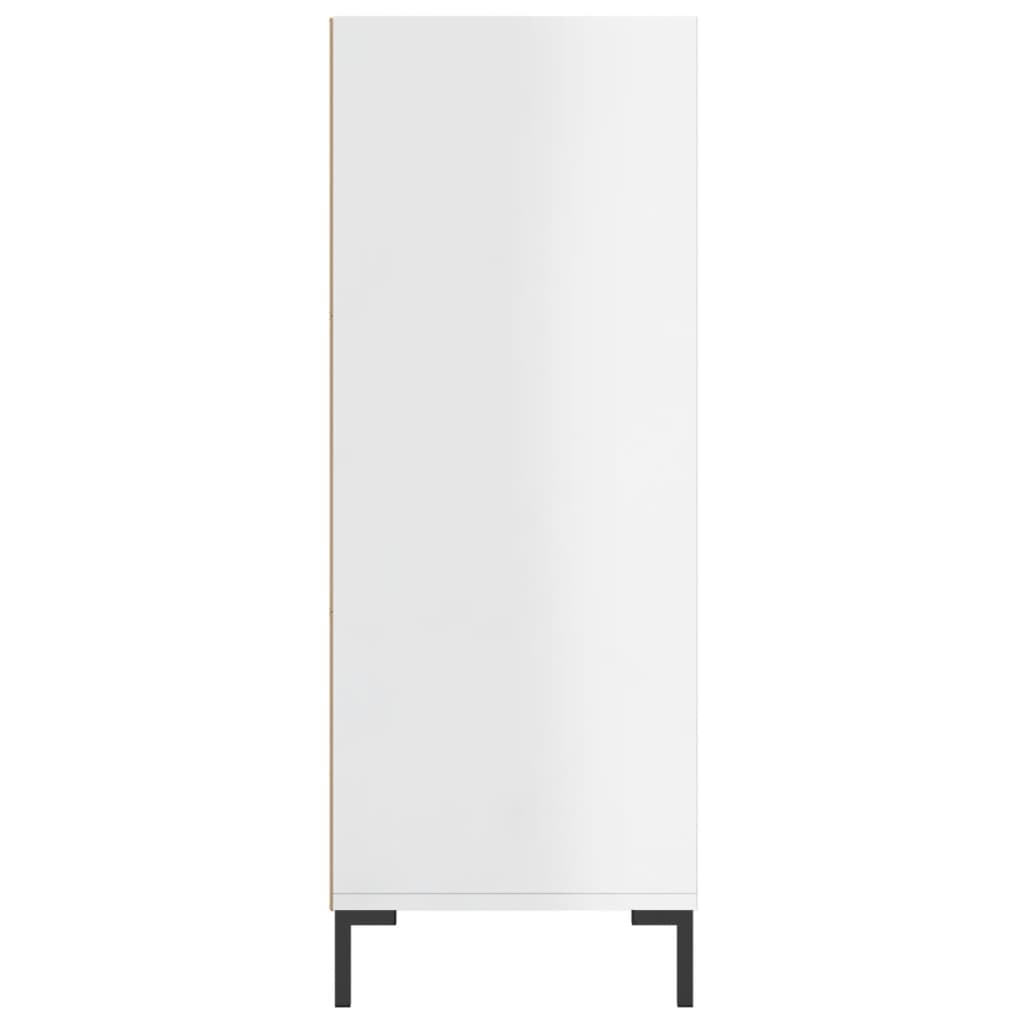 Reol Højglans Hvid 69,5x32,5x90 cm Træmateriale