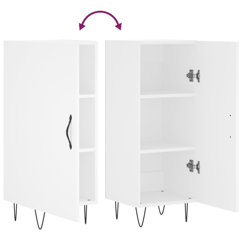 Skænk Hvid 34,5x34x90 cm Træ Materiale