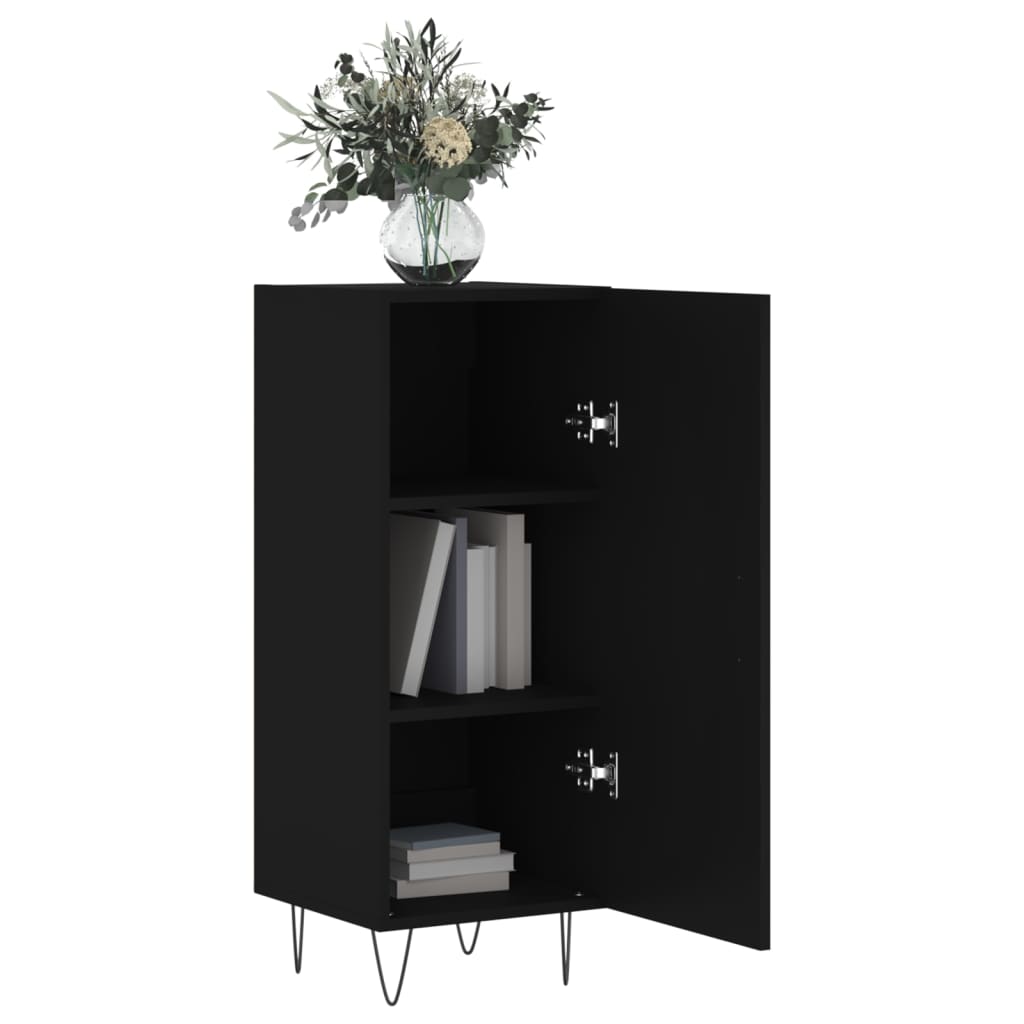 Skænk Sort 34,5x34x90 cm Træ Materiale