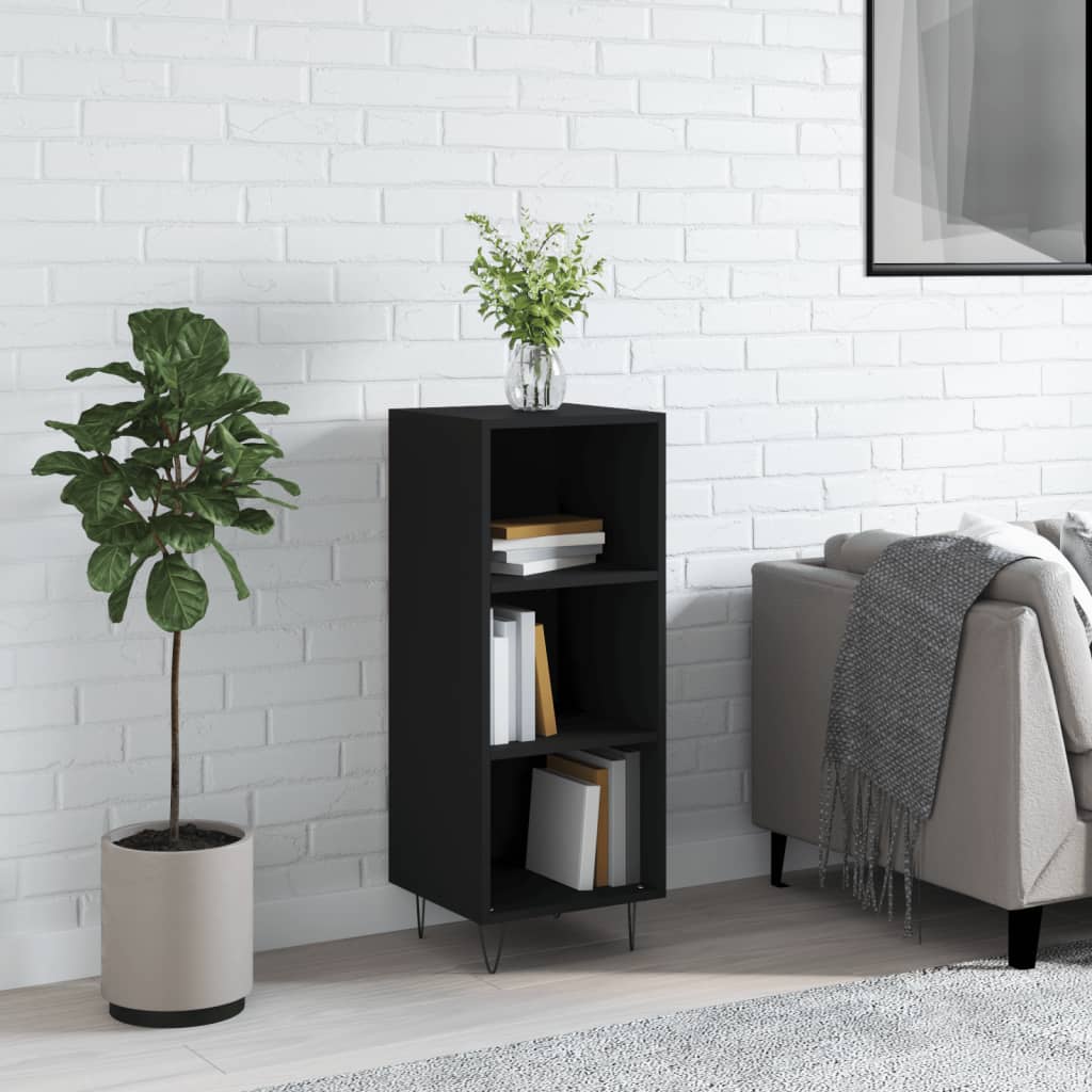 Skænk Sort 34,5x32,5x90 cm Træ Materiale