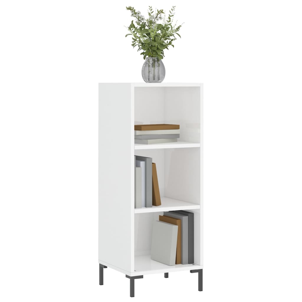Skænk Højglans Hvid 34,5x32,5x90 cm Træmateriale