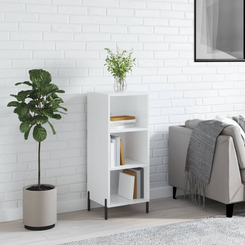 Skænk Højglans Hvid 34,5x32,5x90 cm Træmateriale