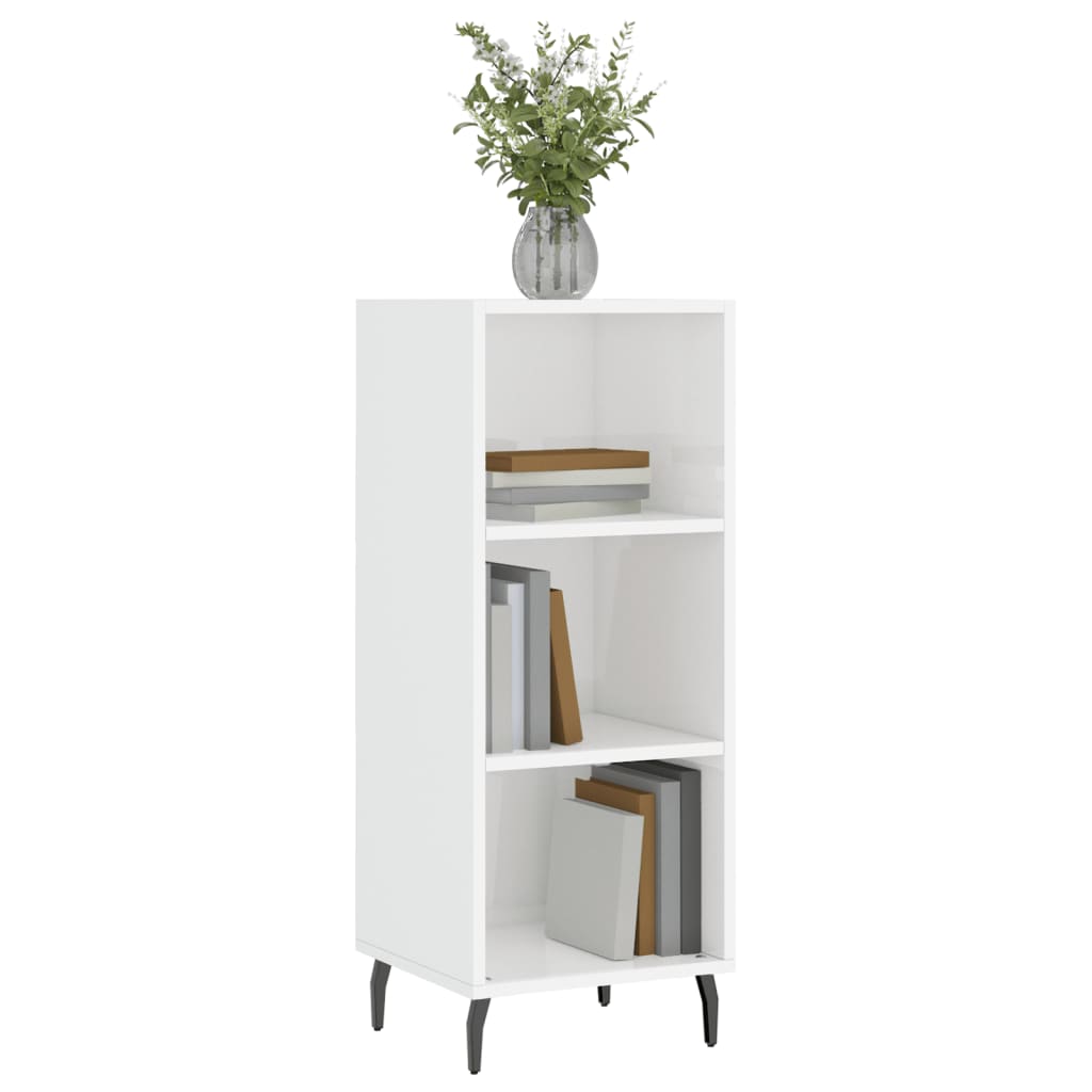 Skænk Højglans Hvid 34,5x32,5x90 cm Træmateriale
