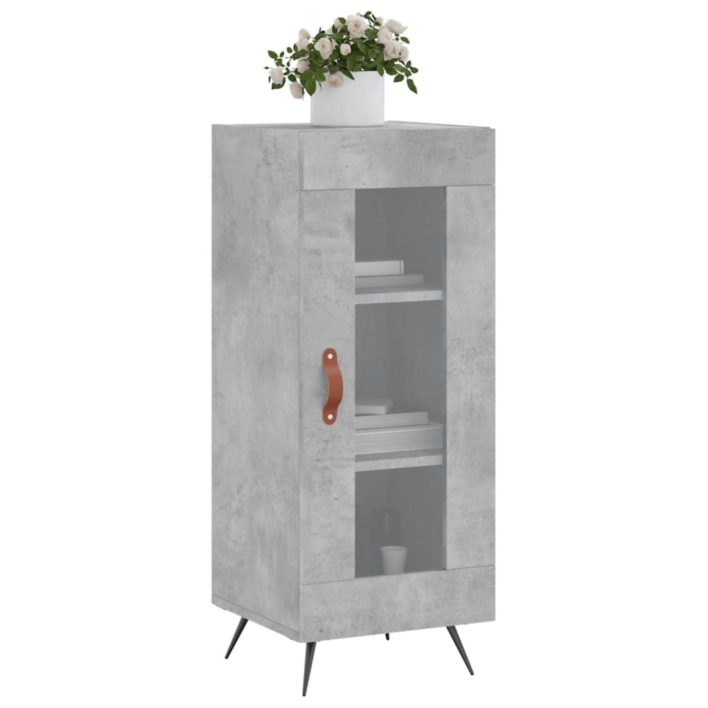Skænk Beton Grå 34,5x34x90 cm Træ Materiale