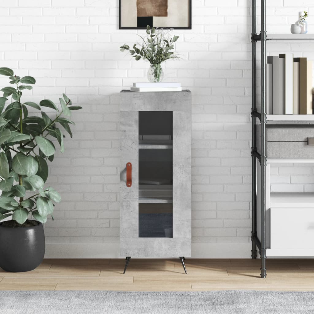 Skænk Beton Grå 34,5x34x90 cm Træ Materiale