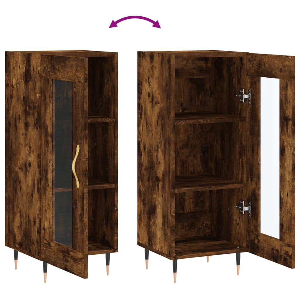Skænk røget eg 34,5x34x90 cm træmateriale