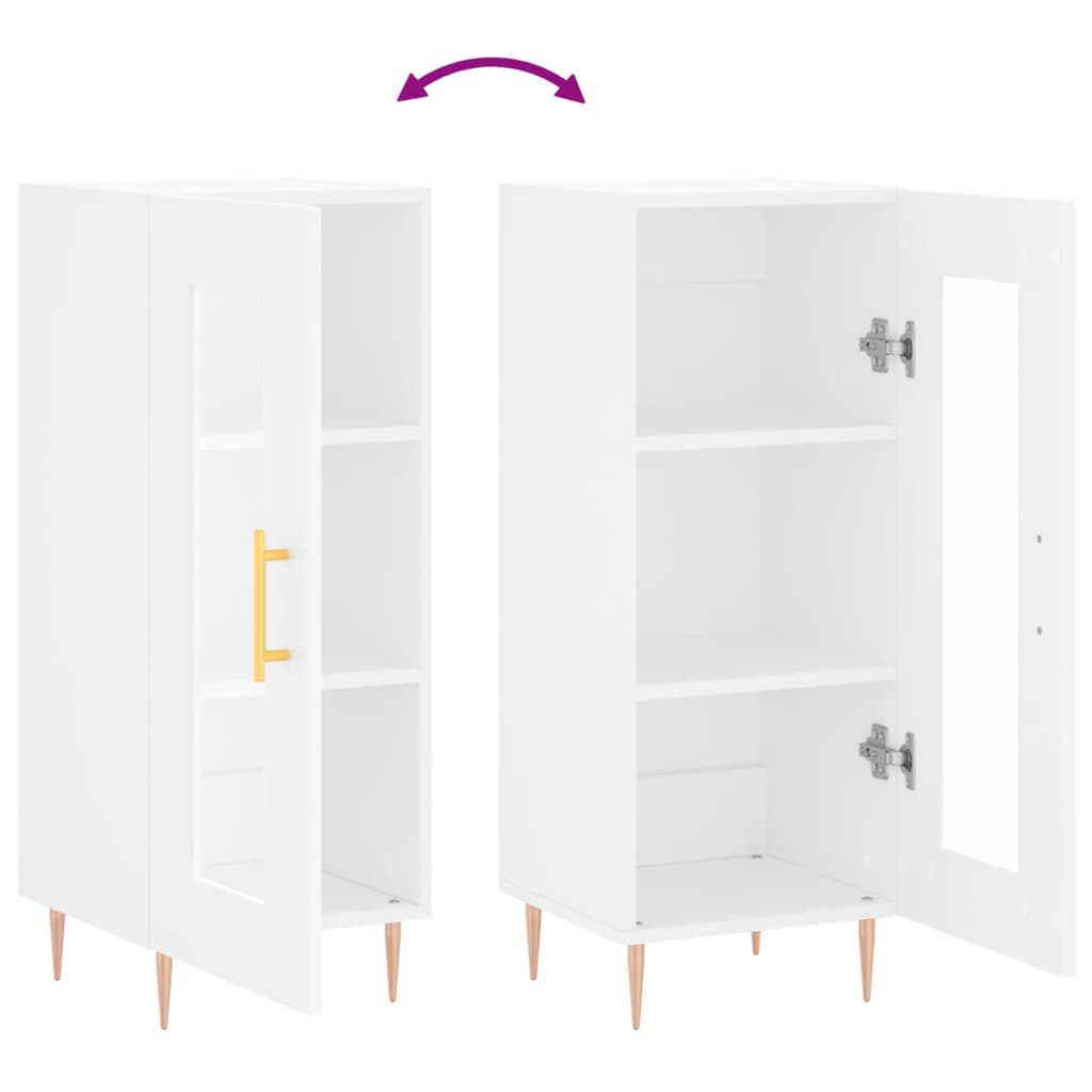 Skænk Hvid 34,5x34x90 cm Træ Materiale