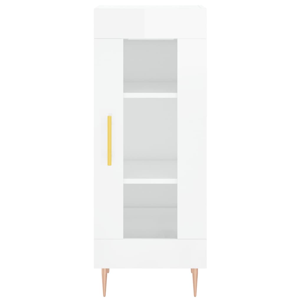 Skænk Højglans Hvid 34,5x34x90 cm Træmateriale