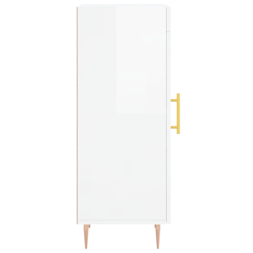 Skænk Højglans Hvid 34,5x34x90 cm Træmateriale