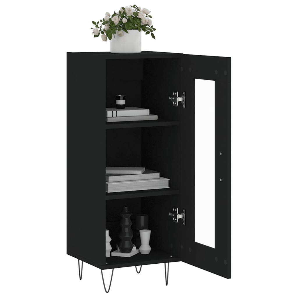 Skænk Sort 34,5x34x90 cm Træ Materiale