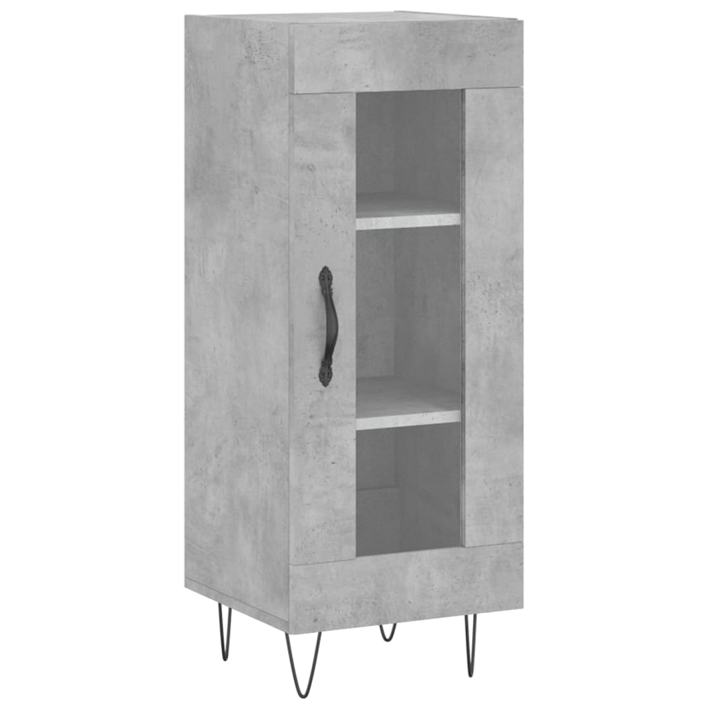 Skænk Beton Grå 34,5x34x90 cm Træ Materiale