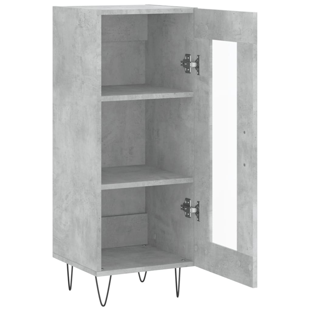 Skænk Beton Grå 34,5x34x90 cm Træ Materiale