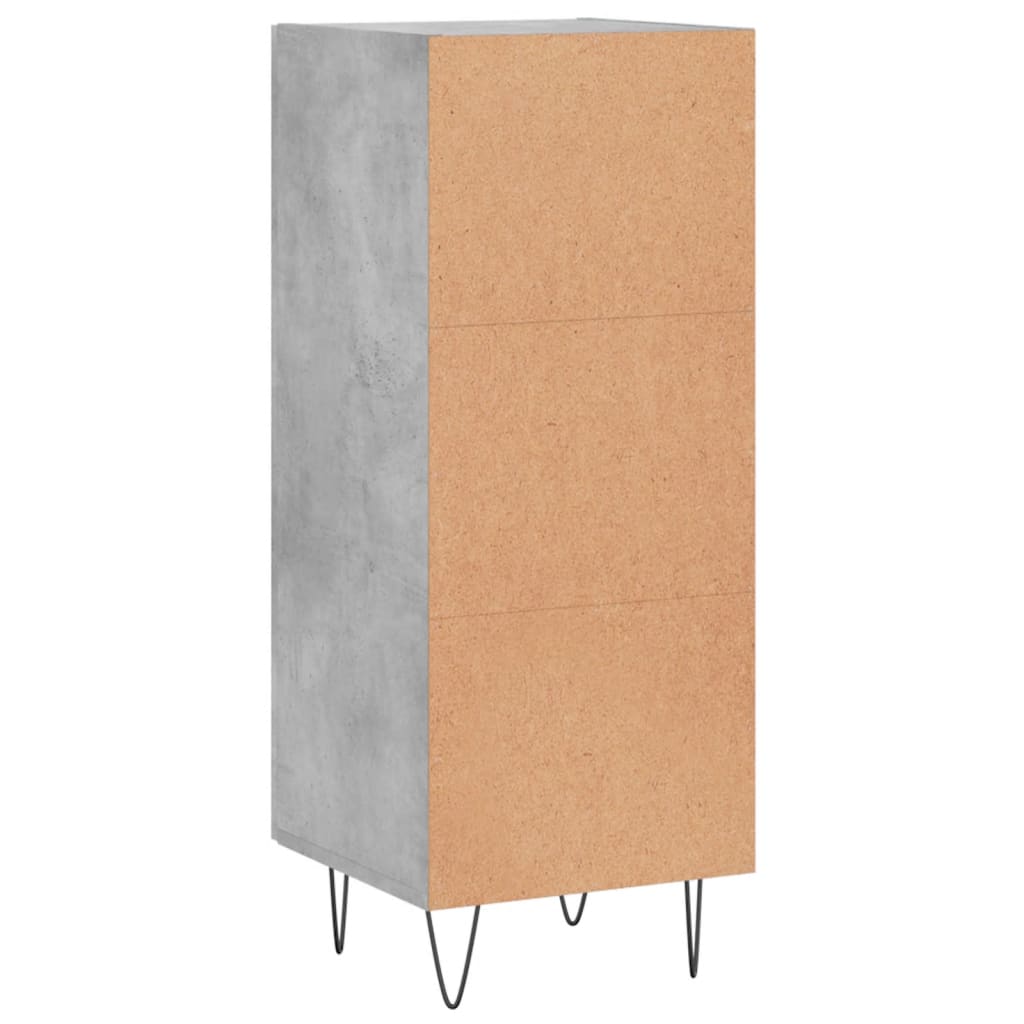 Skænk Beton Grå 34,5x34x90 cm Træ Materiale