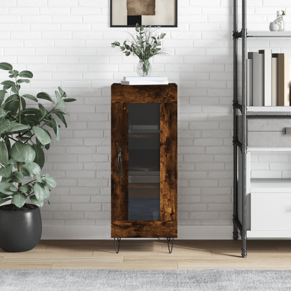 Skænk røget eg 34,5x34x90 cm træmateriale