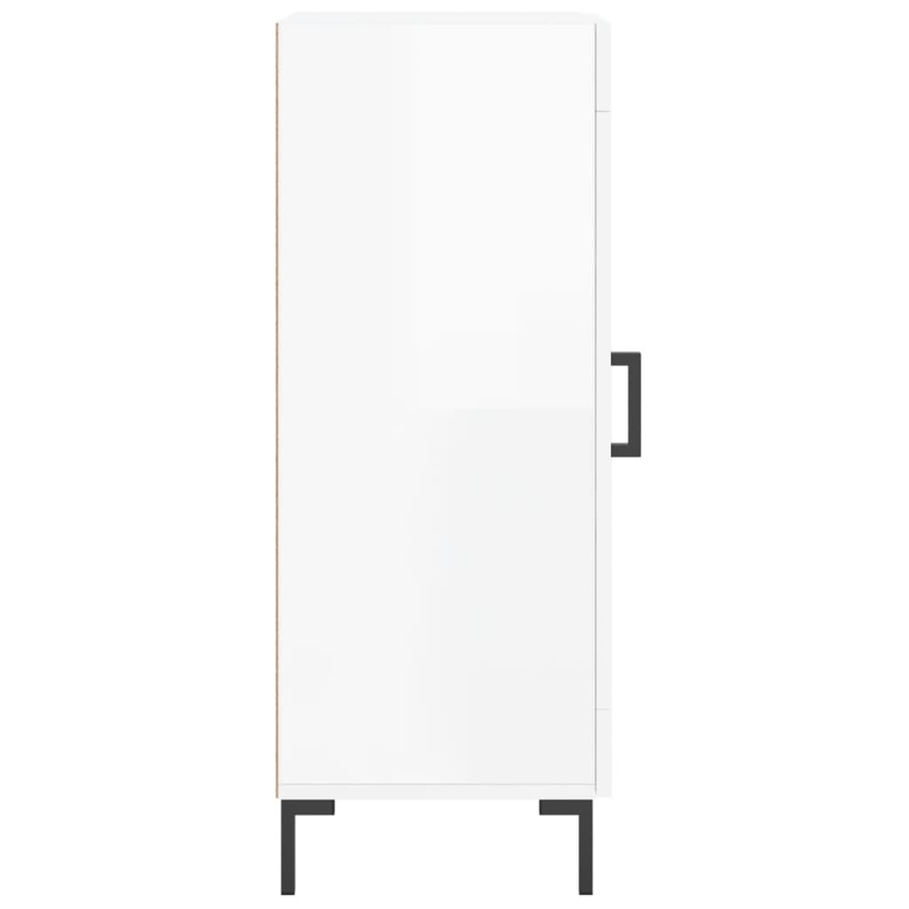 Skænk Højglans Hvid 34,5x34x90 cm Træmateriale