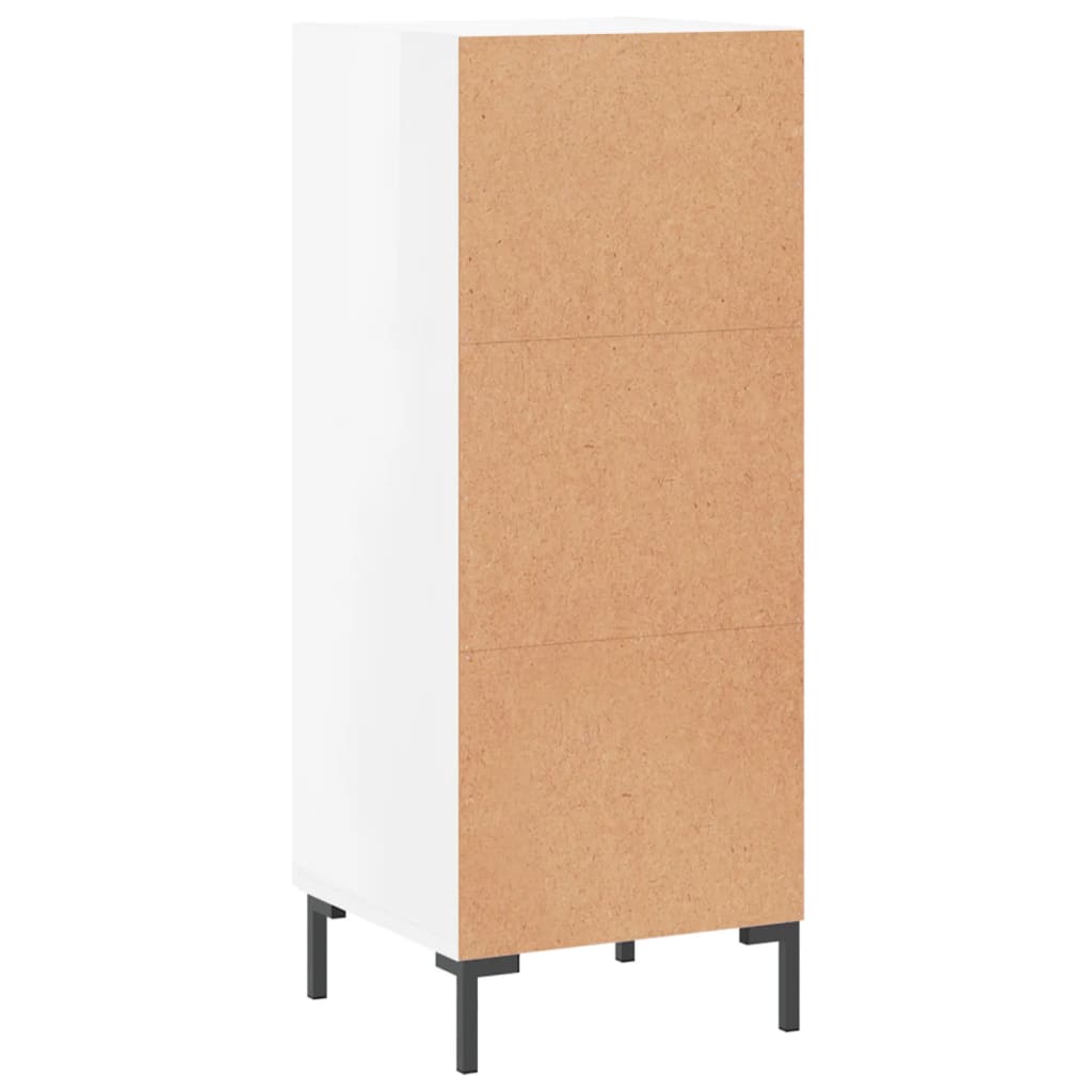 Skænk Højglans Hvid 34,5x34x90 cm Træmateriale
