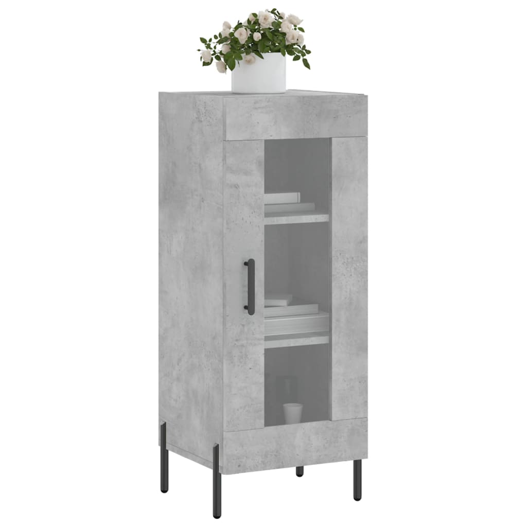 Skænk Beton Grå 34,5x34x90 cm Træ Materiale