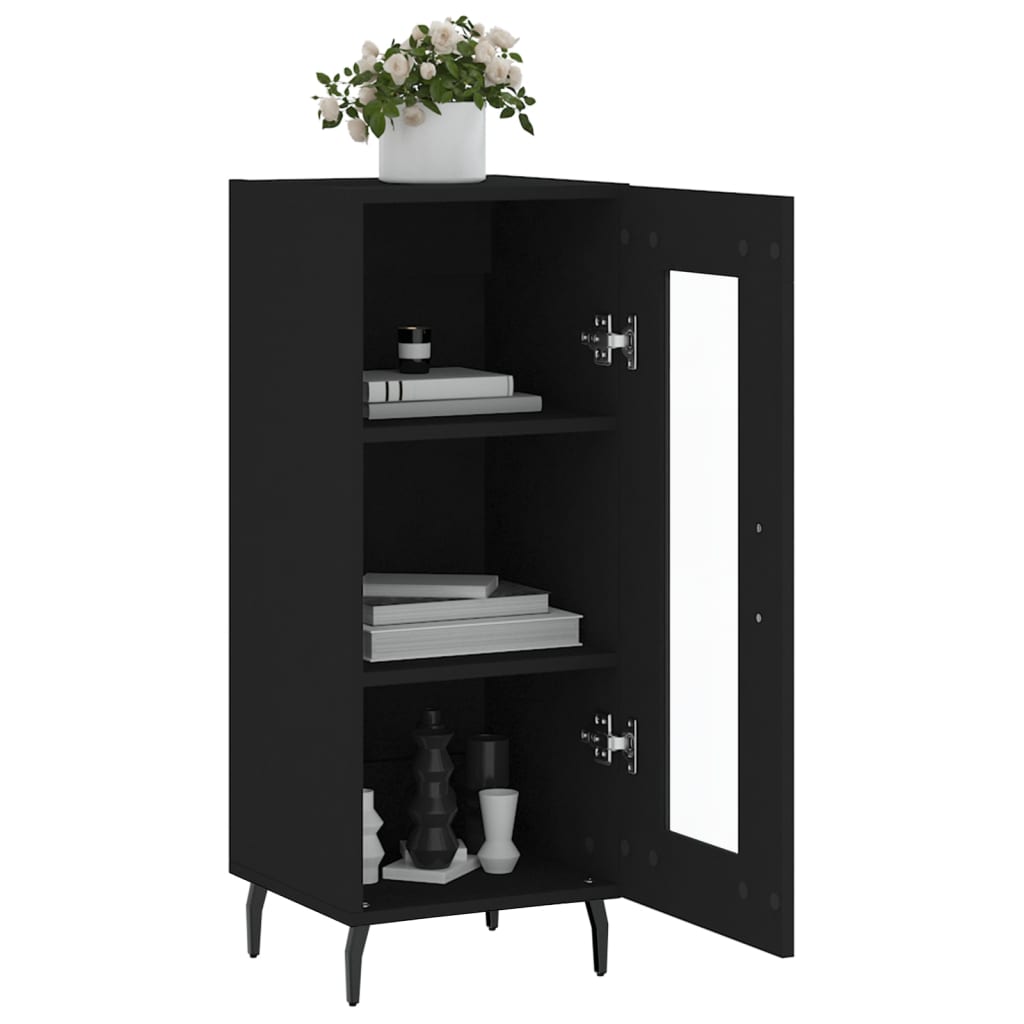 Skænk Sort 34,5x34x90 cm Træ Materiale