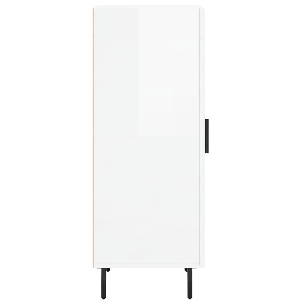 Skænk Højglans Hvid 34,5x34x90 cm Træmateriale