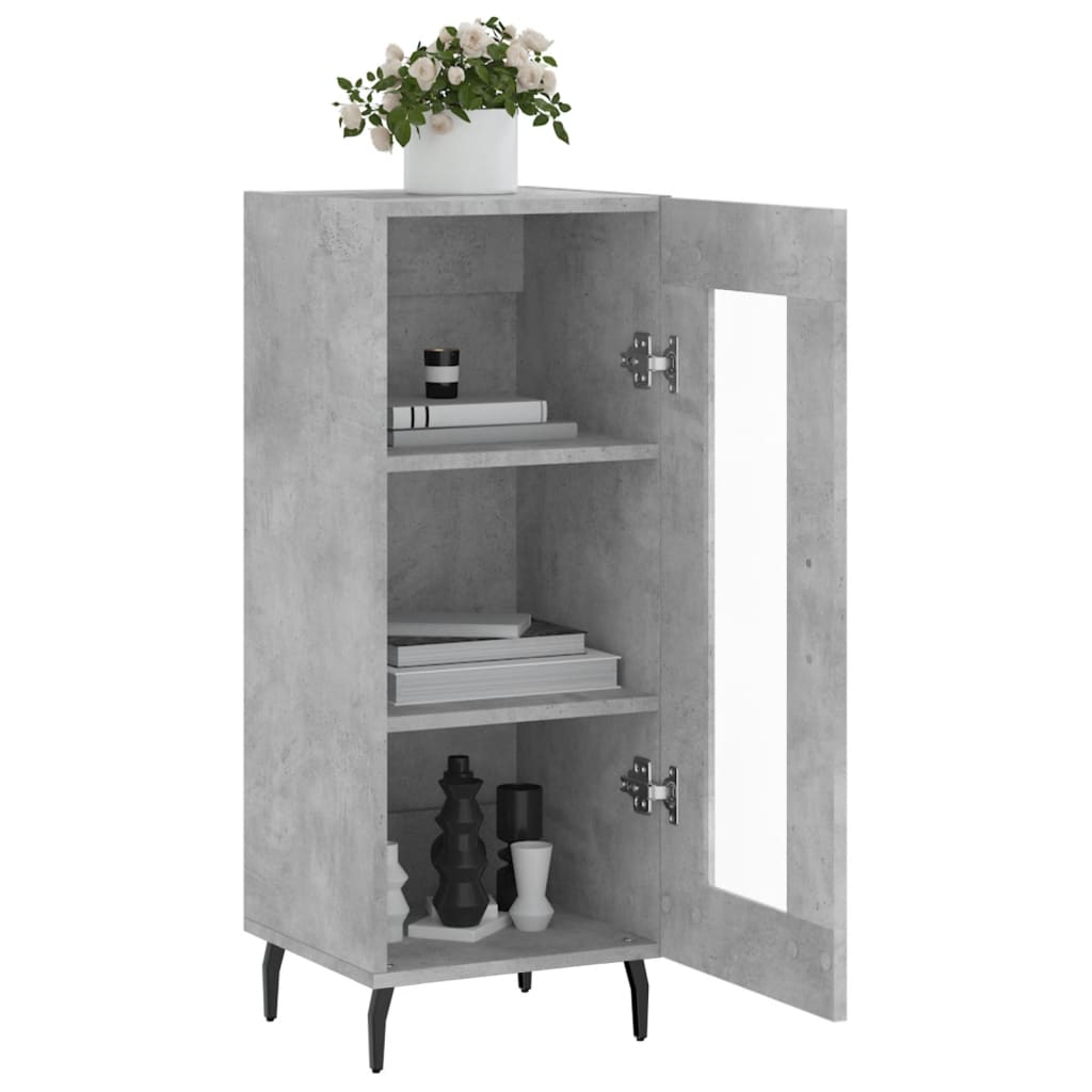 Skænk Beton Grå 34,5x34x90 cm Træ Materiale