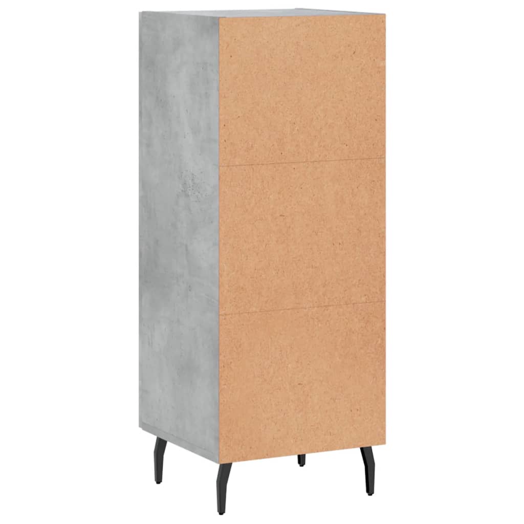 Skænk Beton Grå 34,5x34x90 cm Træ Materiale