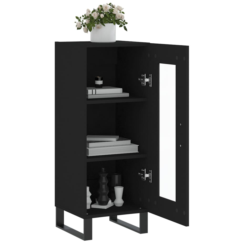 Skænk Sort 34,5x34x90 cm Træ Materiale