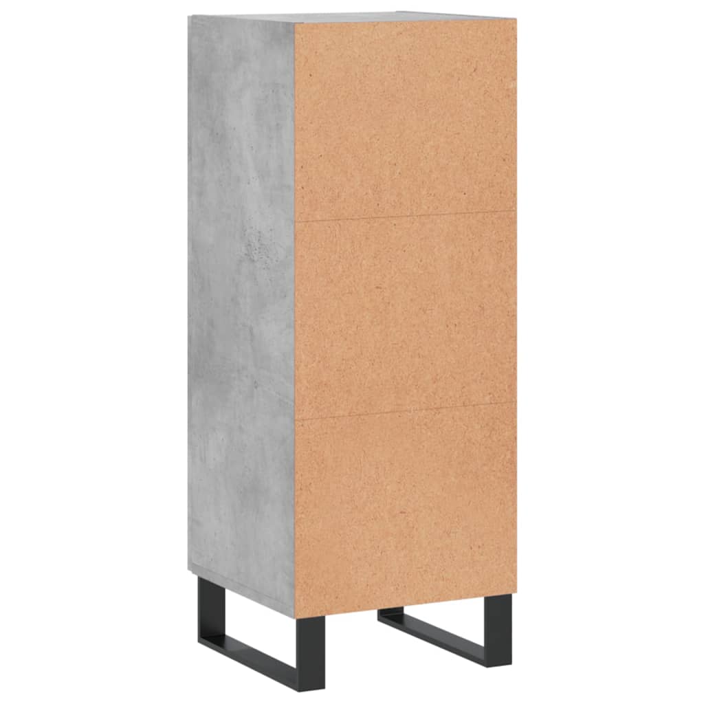Skænk Beton Grå 34,5x34x90 cm Træ Materiale