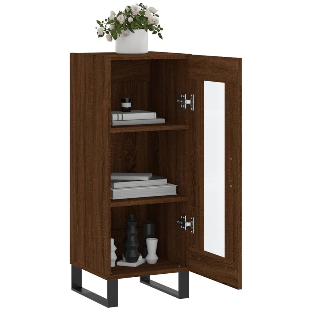 Skænk Brun Eg Look 34,5x34x90 cm Træmateriale
