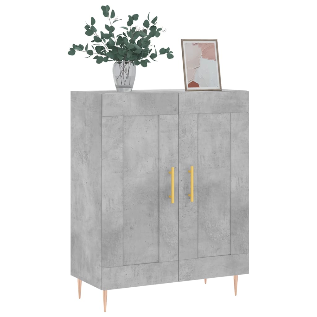 Skænk Beton Grå 69,5x34x90 cm Træ Materiale