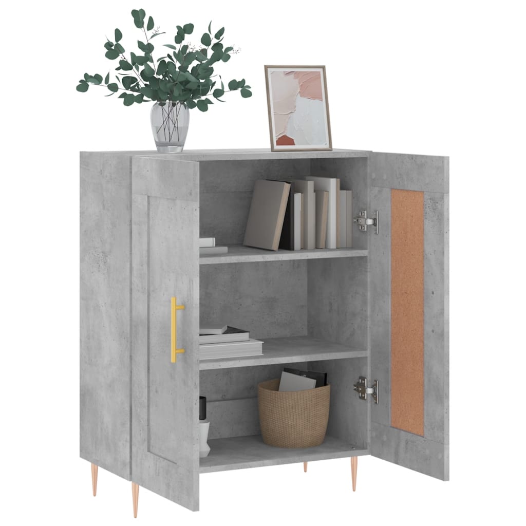 Skænk Beton Grå 69,5x34x90 cm Træ Materiale
