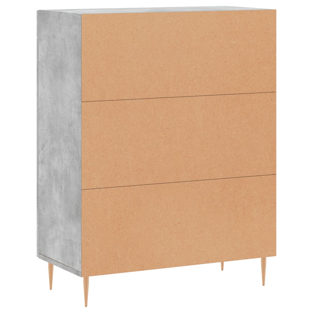 Skænk Beton Grå 69,5x34x90 cm Træ Materiale