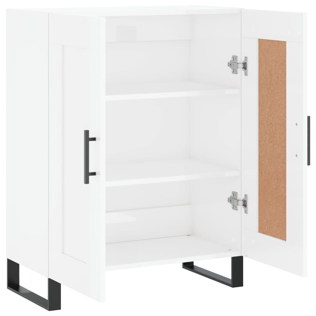 Skænk Højglans Hvid 69,5x34x90 cm Træmateriale