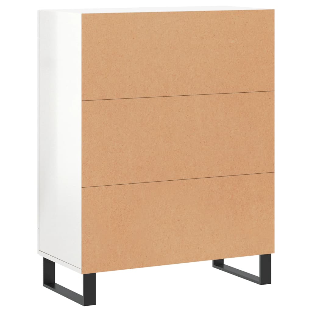 Skænk Højglans Hvid 69,5x34x90 cm Træmateriale