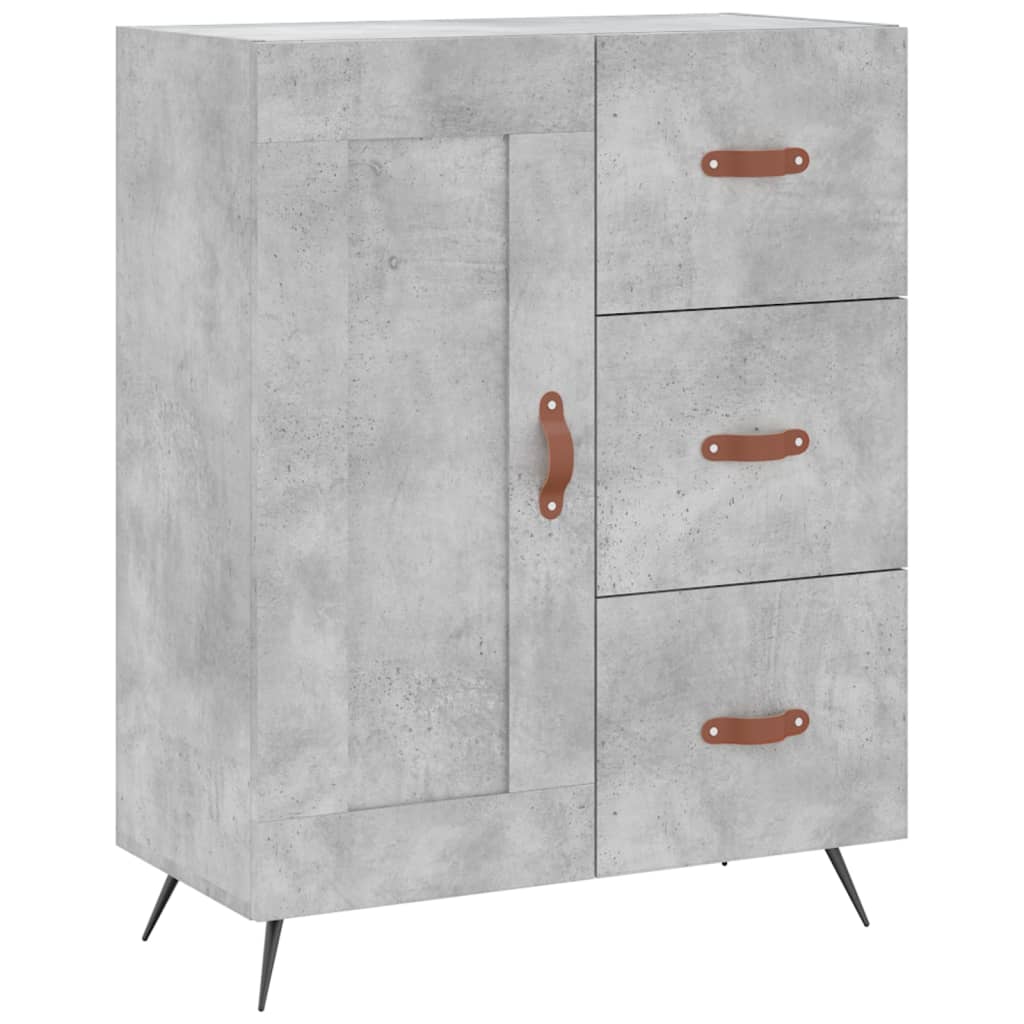 Skænk Beton Grå 69,5x34x90 cm Træ Materiale