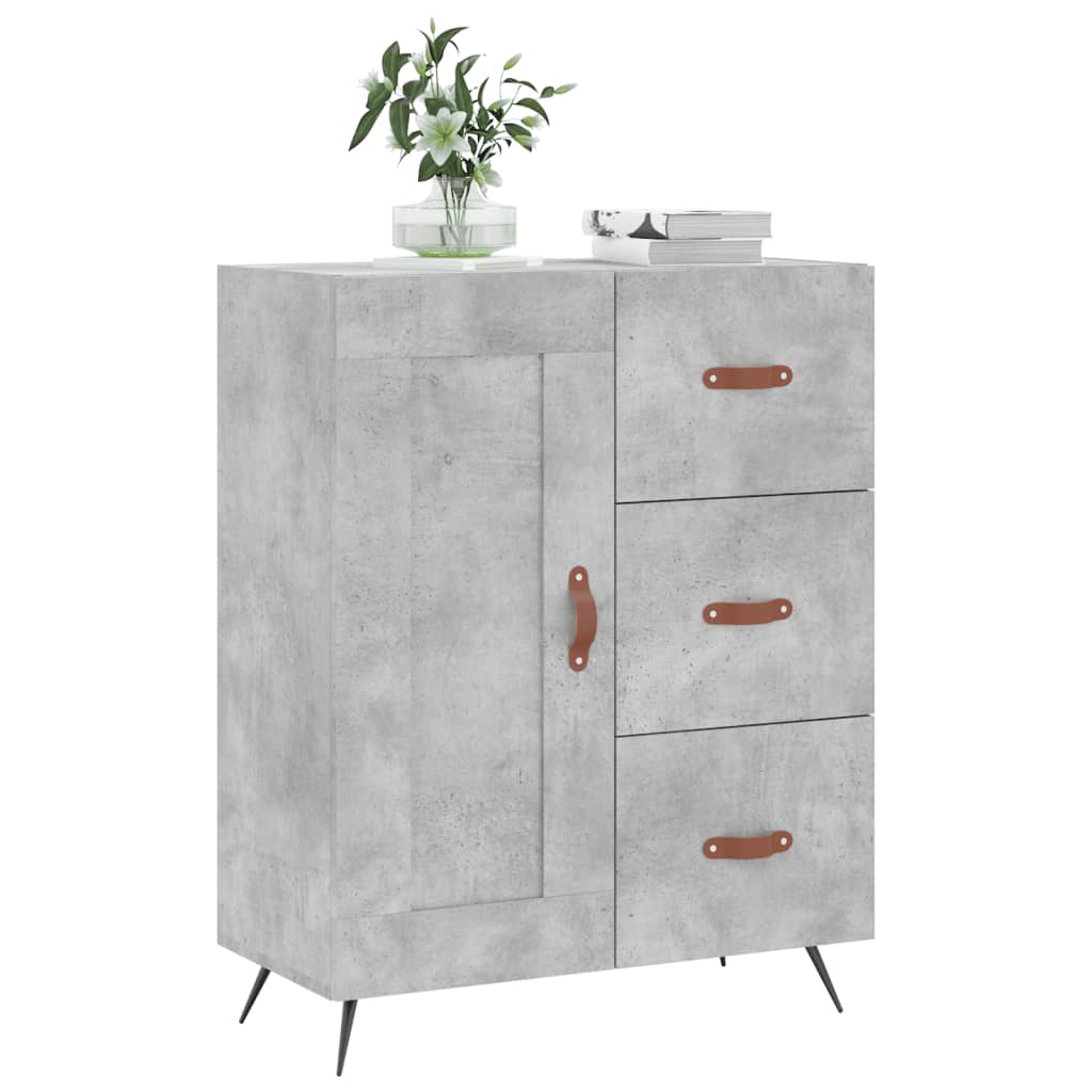 Skænk Beton Grå 69,5x34x90 cm Træ Materiale