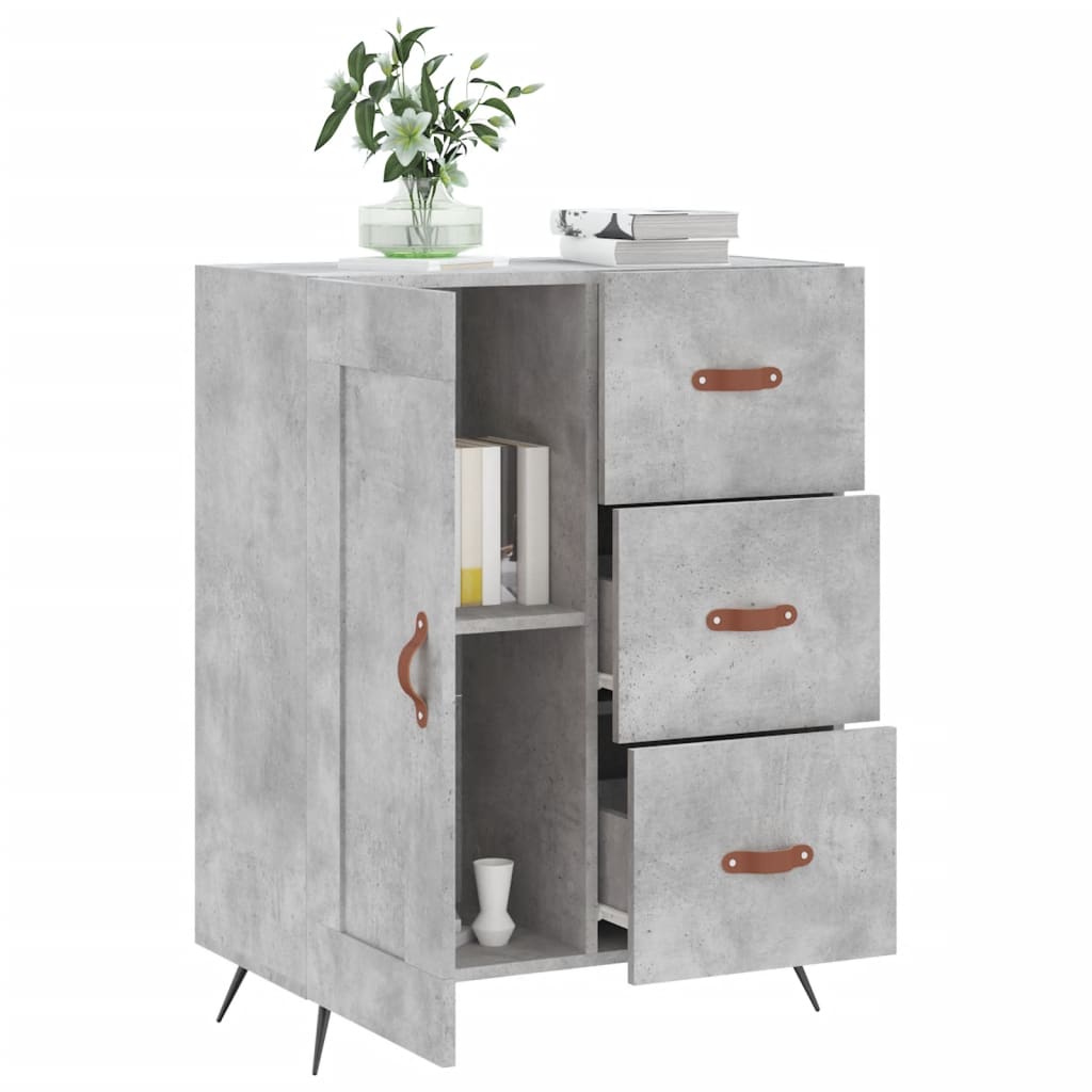 Skænk Beton Grå 69,5x34x90 cm Træ Materiale