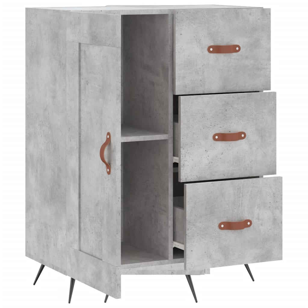 Skænk Beton Grå 69,5x34x90 cm Træ Materiale
