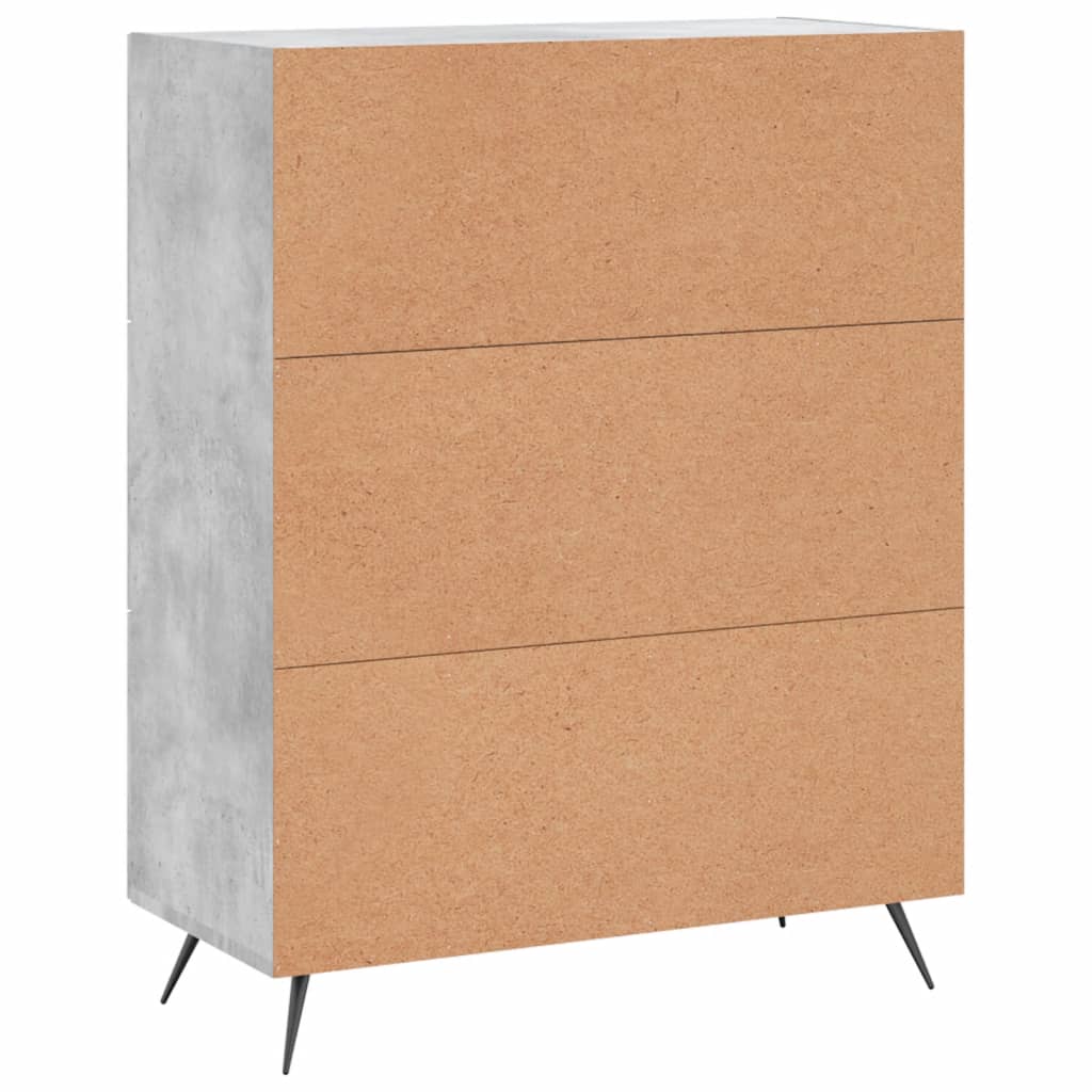 Skænk Beton Grå 69,5x34x90 cm Træ Materiale