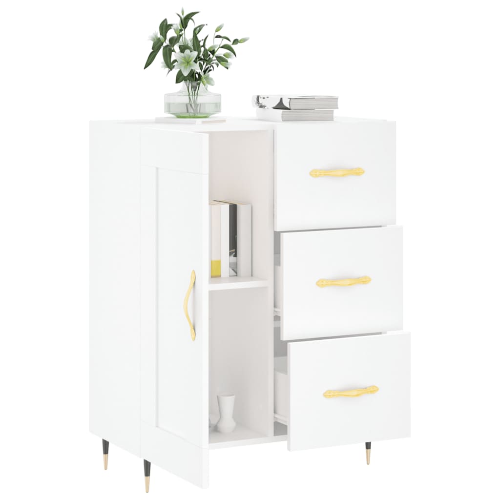Skænk Hvid 69,5x34x90 cm Træ Materiale