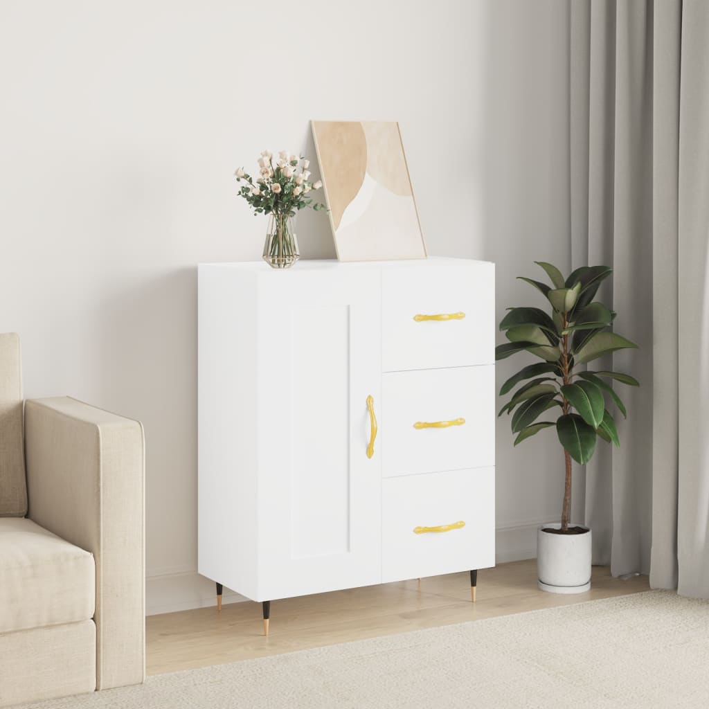 Skænk Hvid 69,5x34x90 cm Træ Materiale