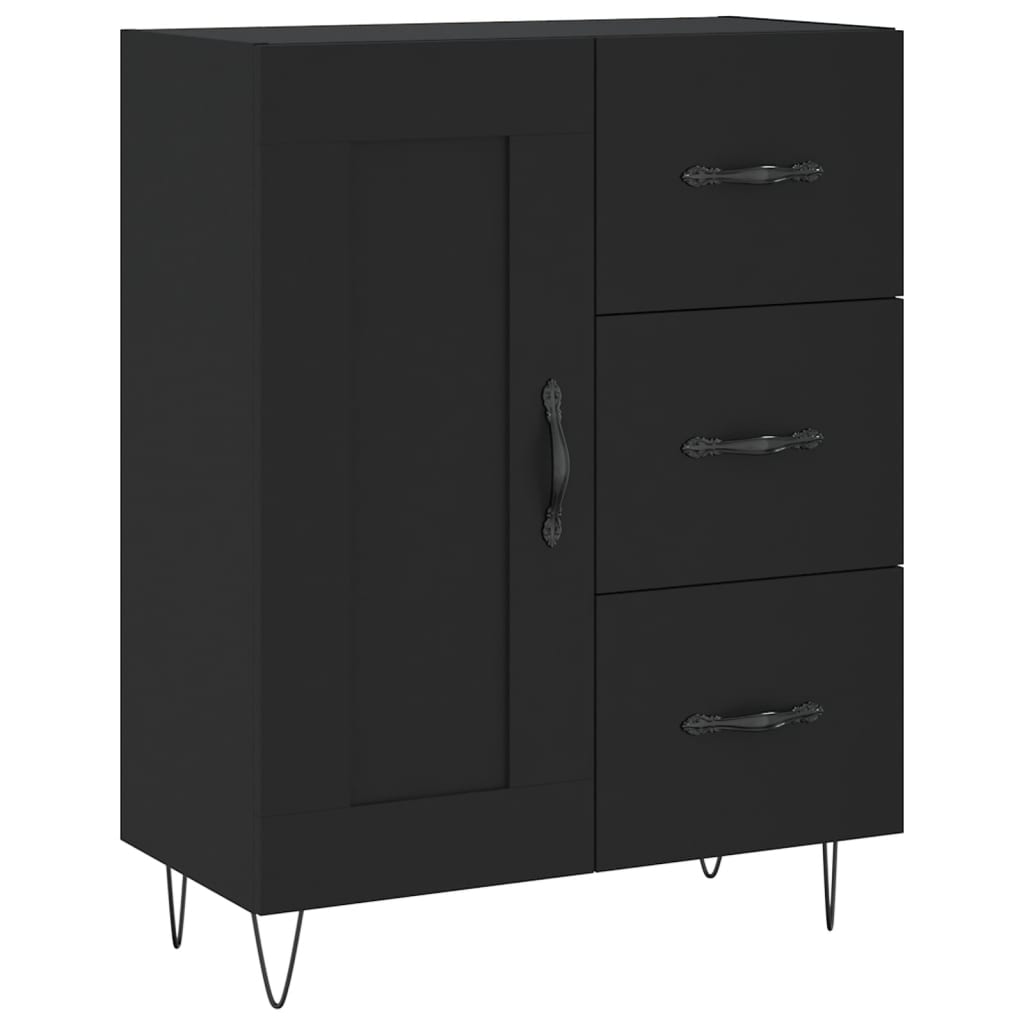 Skænk Sort 69,5x34x90 cm Træ Materiale