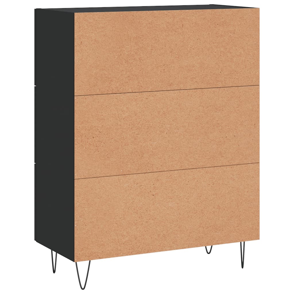 Skænk Sort 69,5x34x90 cm Træ Materiale