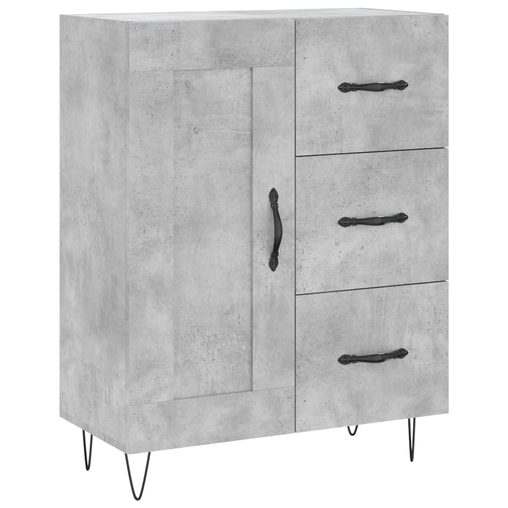 Skænk Beton Grå 69,5x34x90 cm Træ Materiale