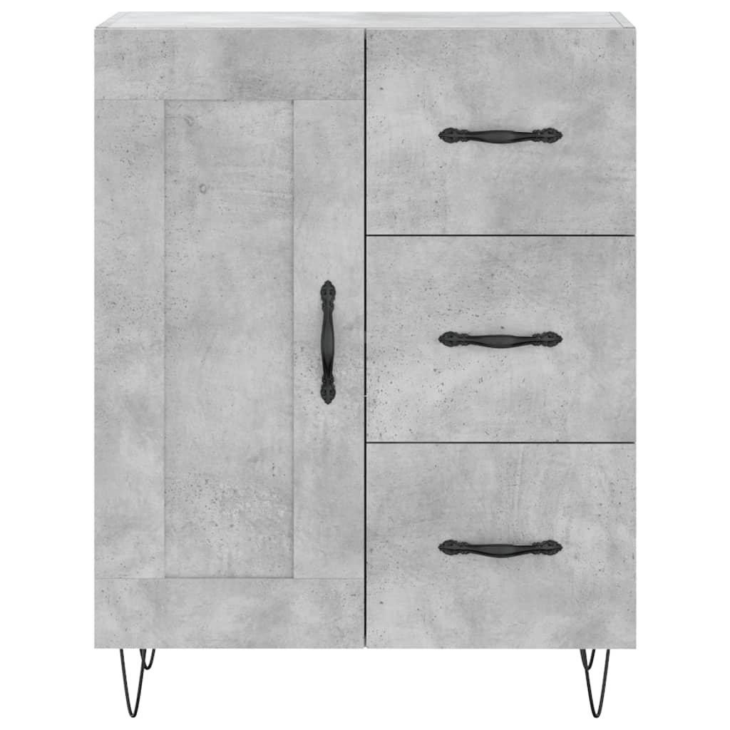Skænk Beton Grå 69,5x34x90 cm Træ Materiale
