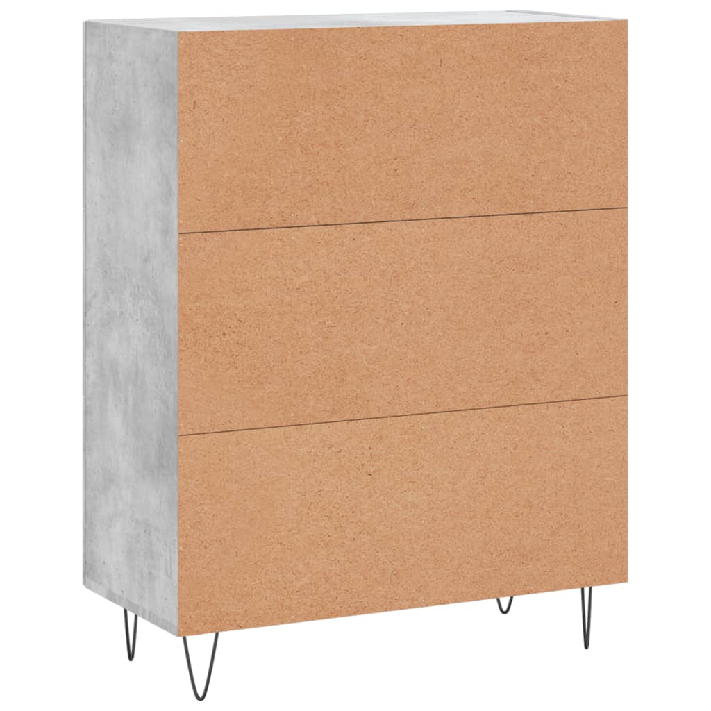 Skænk Beton Grå 69,5x34x90 cm Træ Materiale