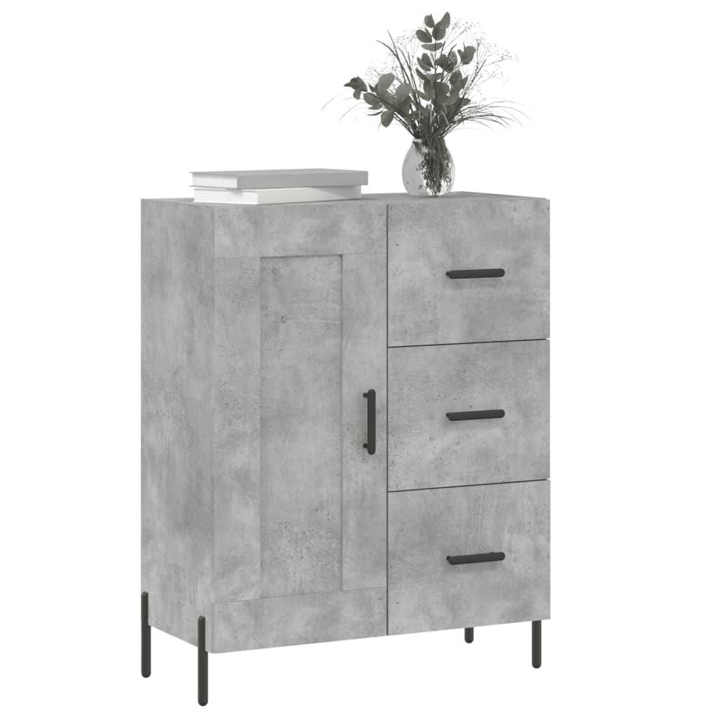 Skænk Beton Grå 69,5x34x90 cm Træ Materiale